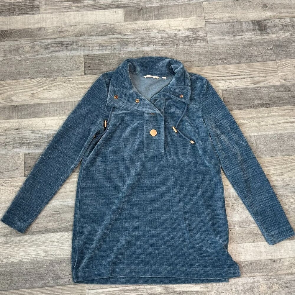 Soft Surroundings St. Germain blue chenille sweater tunic womens size small M13 - Picture 1 of 8